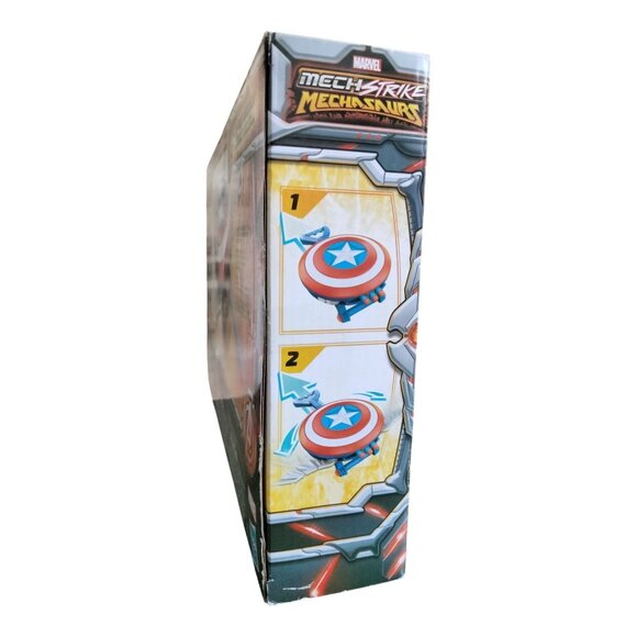 Marvel Mech Strike Mechasaur Captain America Nerf Blaster Shield Darts Wings Set - Picture 4 of 12